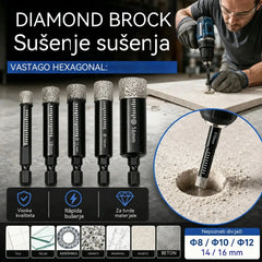 【6/8/10/12/14/16 mm Crna polirana glava】1 set za 27 € 🔩 Set od 6 dijamantnih svrdla za precizno bušenje pločica, keramike i stakla.