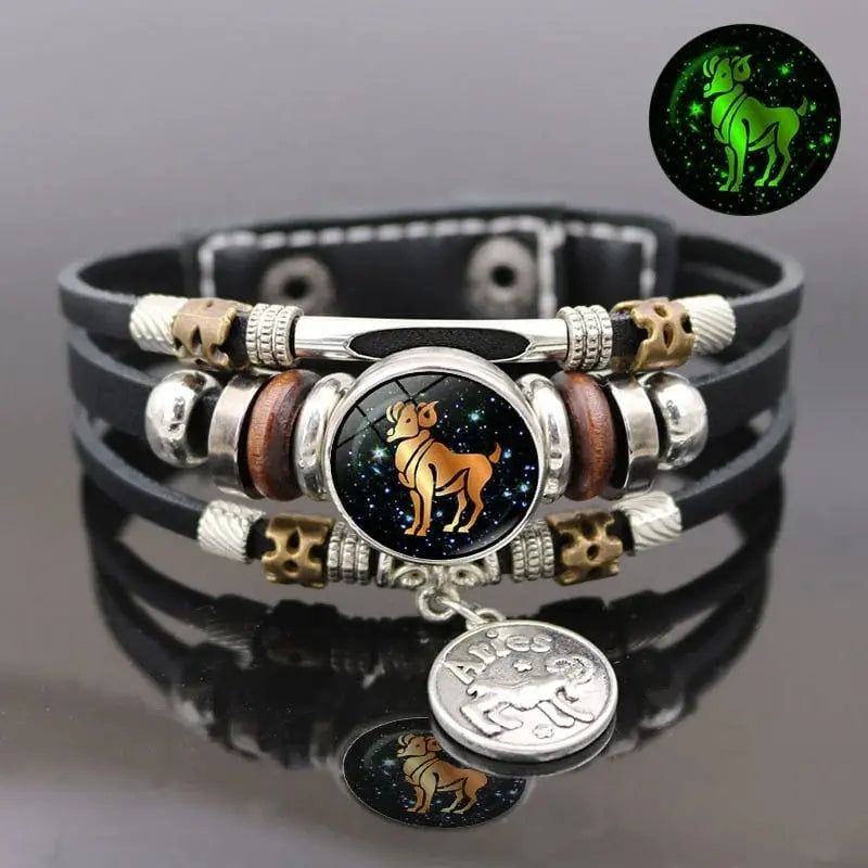 🌙 Lleva tu signo contigo: pulsera zodiacal que brilla de noche ✨