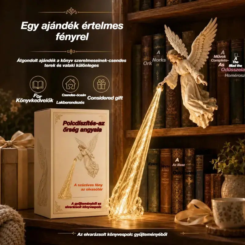 🎃🔥 3D angyalos dekoratív LED világítás | Fantázia megvilágított könyvespolc dekoráció
