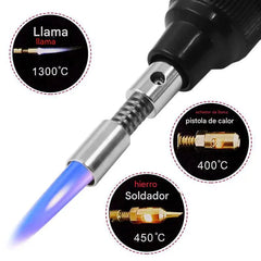 🔥 Soplete de gas 2 en 1: soldador portátil con llama de hasta 1300 °C