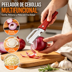 ✅Compra 1 y llévate 1 gratis (2 artículos) 🧅🔪 Pelador de cocina multifuncional 3 en 1: ¡Pela, corta y abre botellas! 🔥
