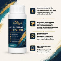 🎉50% de descuento✨ Barniz protector transparente de alto brillo de 100 ml para realzar la profundidad y el brillo del color en la pintura al óleo.