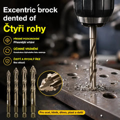 🛠🛠【6 KS 】【4+5+6+8+10+12 mm】Sada vysoce pevných excentrických vrtáků se 6 břity