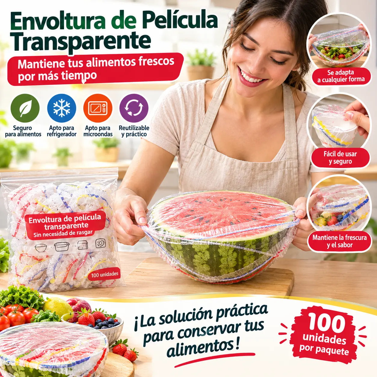🔥(300 unidades)Solo 27 euros🍽️Funda de plástico antibacteriana extragrande y gruesa apta para uso alimentario