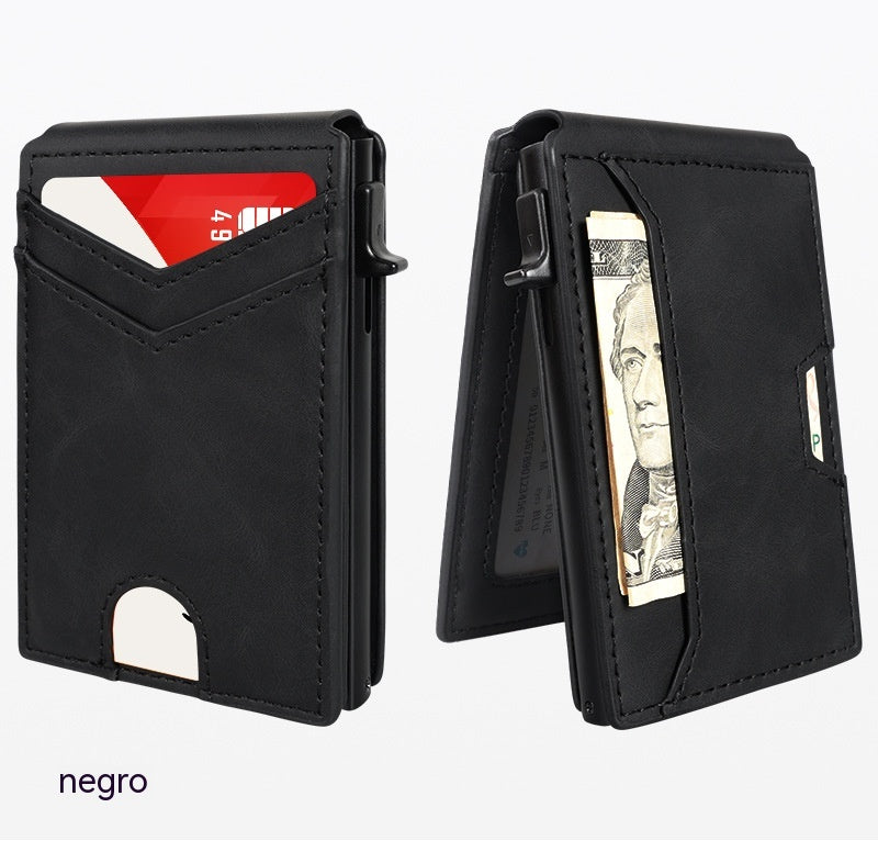 💳 Cartera Minimalista RFID con Sistema Pop-Up | Compacta, Segura y Elegante para Hombre ✨