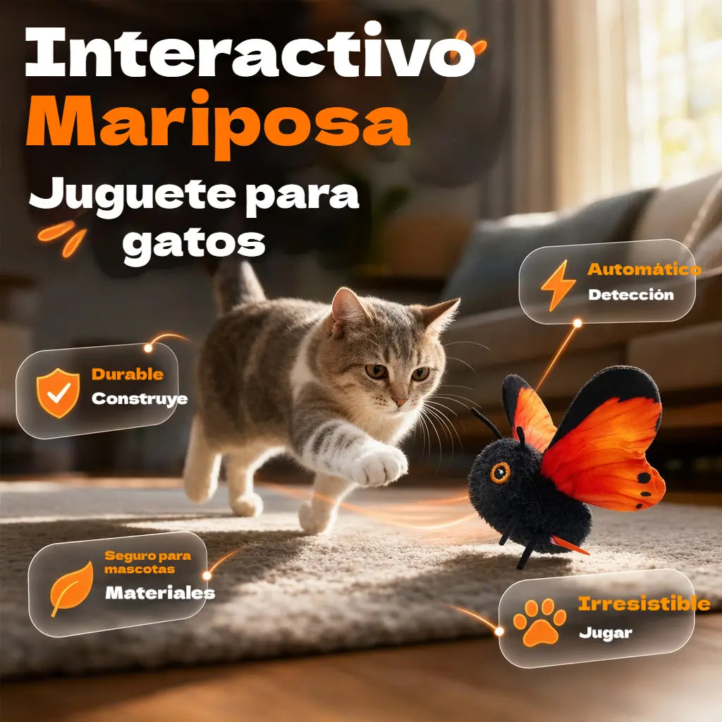 🐾🦋Juguete interactivo para gatos con mariposa sensora inteligente