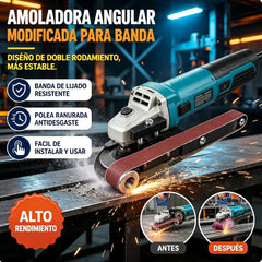 🧰 Lijadora angular de banda [1 juego de lijadora de banda + 15 bandas adicionales]