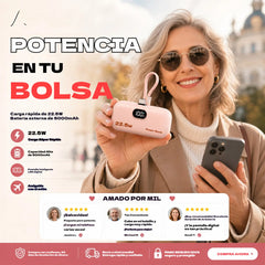🔥🔥【5000 mAh】🔋✨ Mini Power Bank de 5000 mAh: carga de emergencia, ligero y fácil de usar 🎒⚡