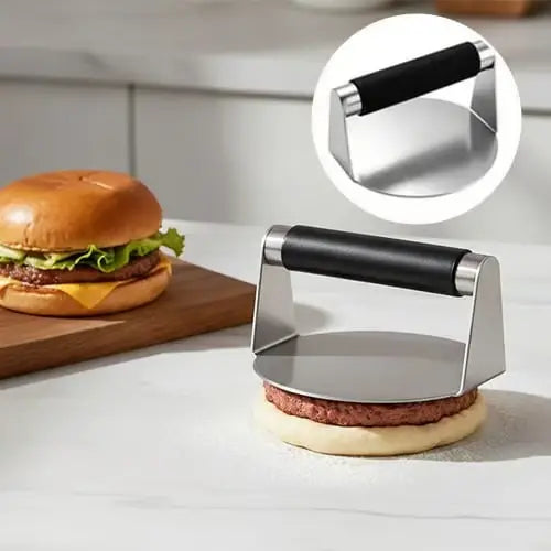 🍗🥩Prensa para carne de acero inoxidable con mango de silicona