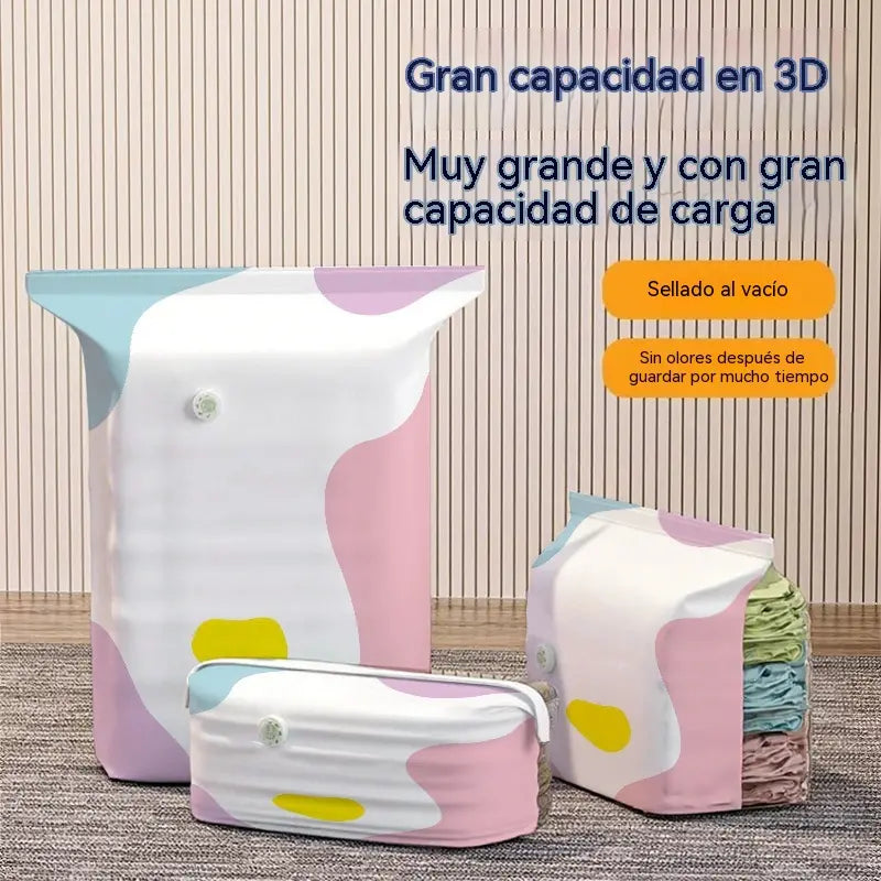 30%OFF【Juego de 5 piezas】 Bolsa de almacenamiento al vacío grande y compresible: no requiere bomba, es a prueba de fugas e ideal para ahorrar espacio en maletas y en casa