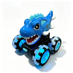 🦖🚗 Coche dinosaurio con función de arranque por pulsación: con una ligera presión, sale disparado acompañado de luces intermitentes y un rugido divertido ✨🎮