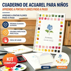 【Compra 1 y llévate 1 gratis】🎨El juego completo de libros de pintura en acuarela incluye pinturas de acuarela y pinceles gratis.