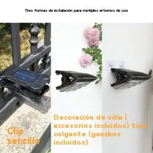 Lámpara solar de exterior con pinza para el hogar, aplique solar de pared impermeable, iluminación automática con sensor de movimiento.