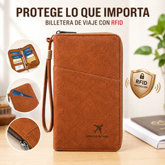 ✈️ Portapasaportes RFID de Viaje | Organizador Elegante para 4 Pasaportes y Documentos, Seguro y Práctico