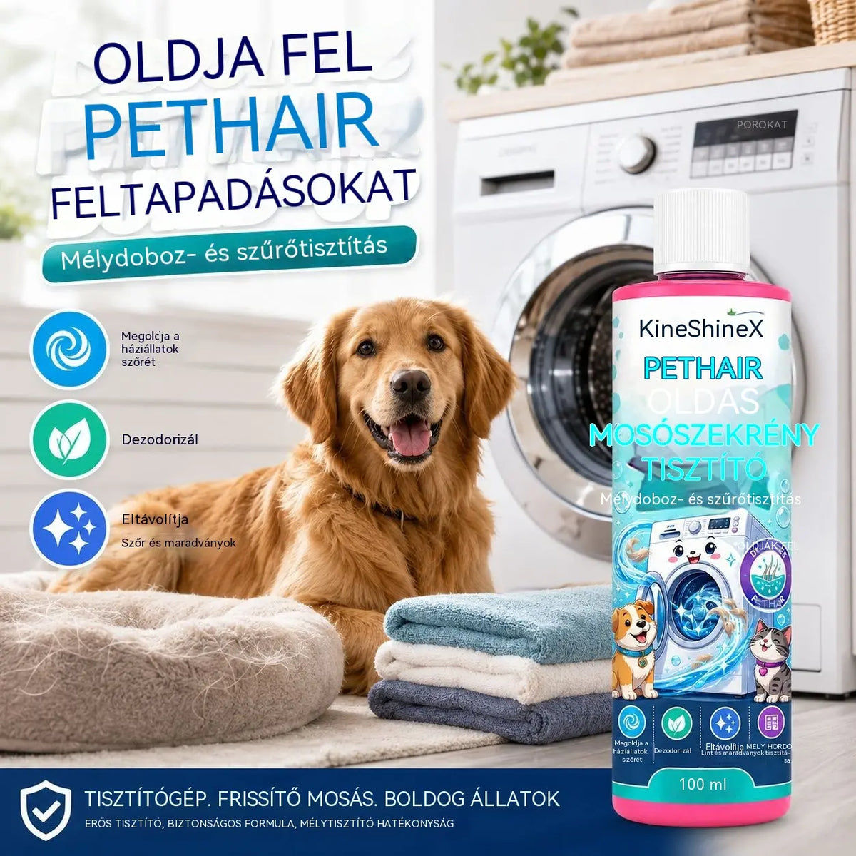 🐱🐶Tisztítószer az állati szőr alapos eltávolításához a mosógépekből
