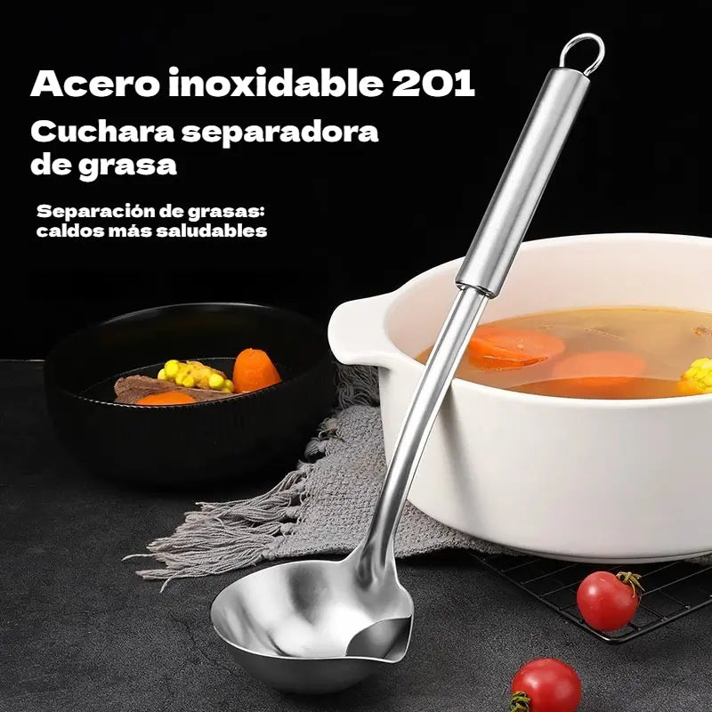🥄 ¡Ahorra hasta un 50%! 🍳 Cuchara separadora de aceite y agua: ¡un utensilio de cocina imprescindible que combina un colador y un espumador de aceite en uno! ✨