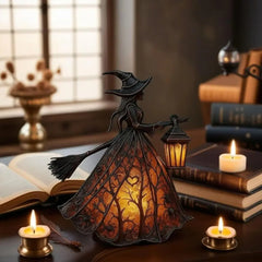 🧙‍♀️Lámpara de bruja, una decoración de linterna gótica espeluznante, un adorno de lámpara de mesa único, una luz de noche con patas, adecuada para el hogar, el porche, la oficina y la decoración de fiestas.
