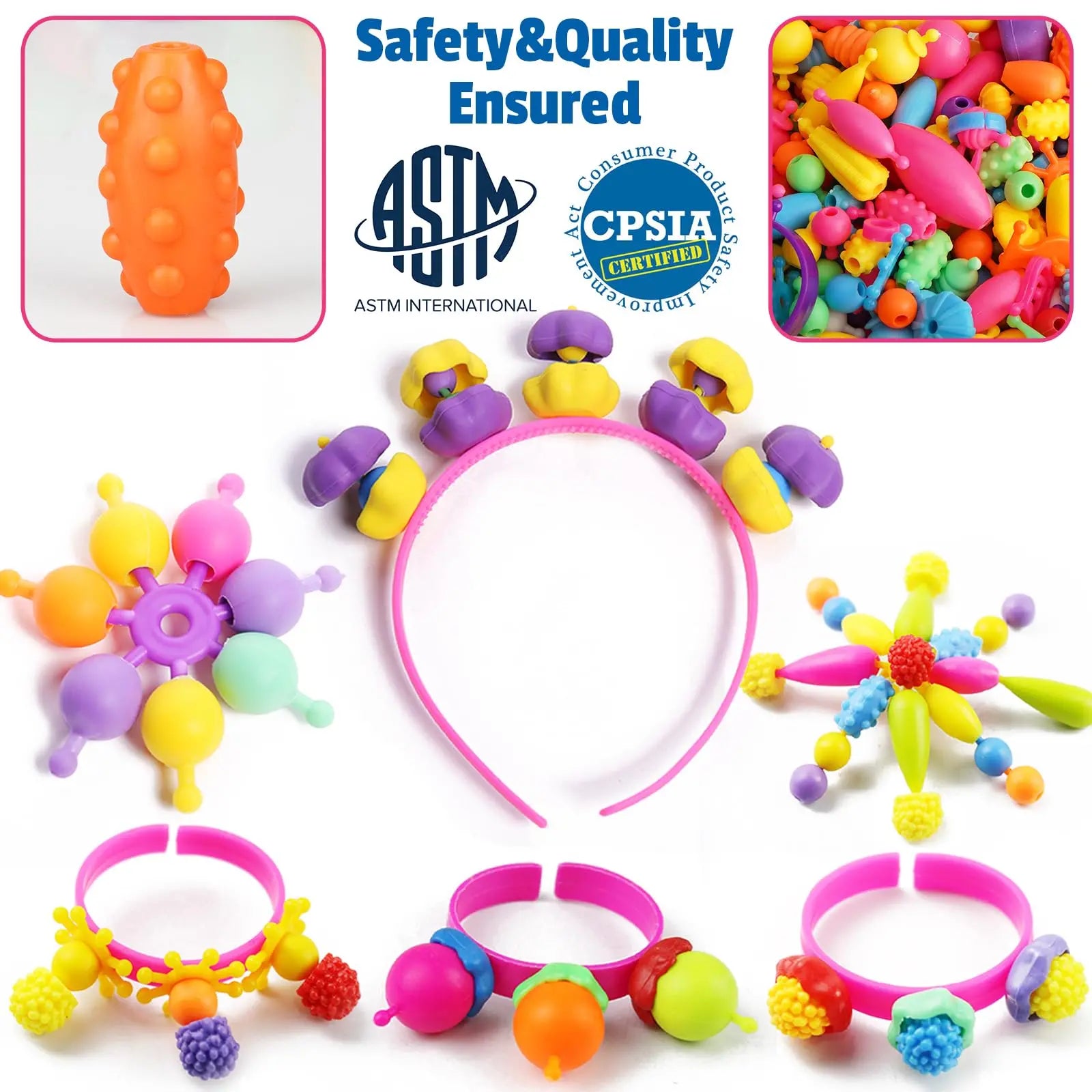 【🔥320 piezas】Juguete educativo de cuentas de arte pop versátil para niños, pulseras y collares hechos a mano con hilo de cuentas.