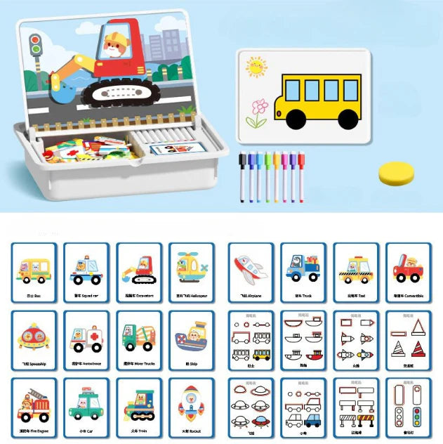 🧒🧩Rompecabezas magnéticos, juguete de viaje, de doble cara, para niños, preescolares, educativos, para aprender