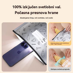 【30 kosov】Vrečka iz aluminijaste folije živilske kakovosti z zadrgo za ohranjanje svežine za uporabo v gospodinjskem hladilniku