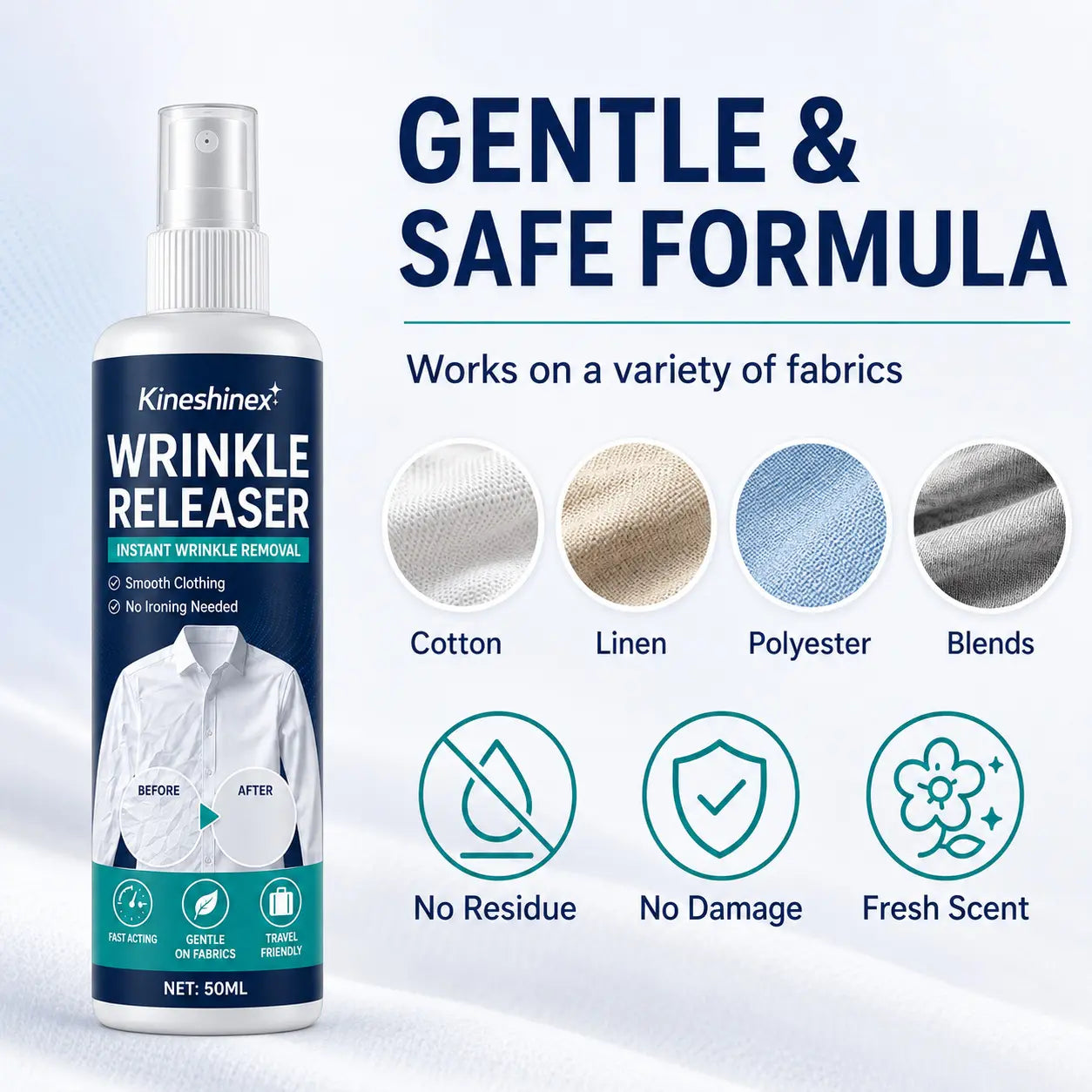 3 butelki za 99 zł👔✨ Spray do usuwania zagnieceń z ubrań – natychmiastowe wygładzenie bez żelazka, idealny w podróży, bez elektryzowania się i zapewniający świeżość ubrań.