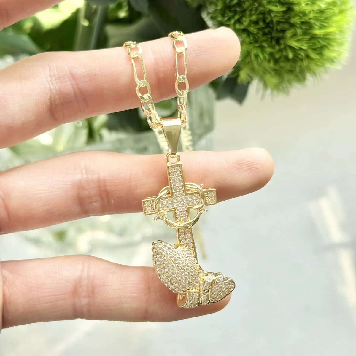 🎀💖Collar largo de diamantes en forma de cruz