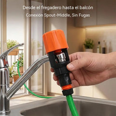 💧 Adaptador Universal para Grifo y Manguera de Jardín｜Convierte Cualquier Grifo en una Conexión de Manguera en Segundos