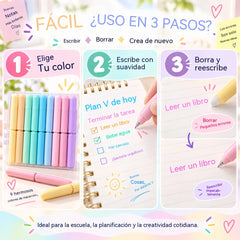 🖊️ ¡50% de descuento! Bolígrafos de tinta borrable: 9 colores vibrantes, escritura fluida, diseño retráctil. Incluye una caja de almacenamiento, ¡ideal para tomar notas y escribir en un diario! ✨🌈