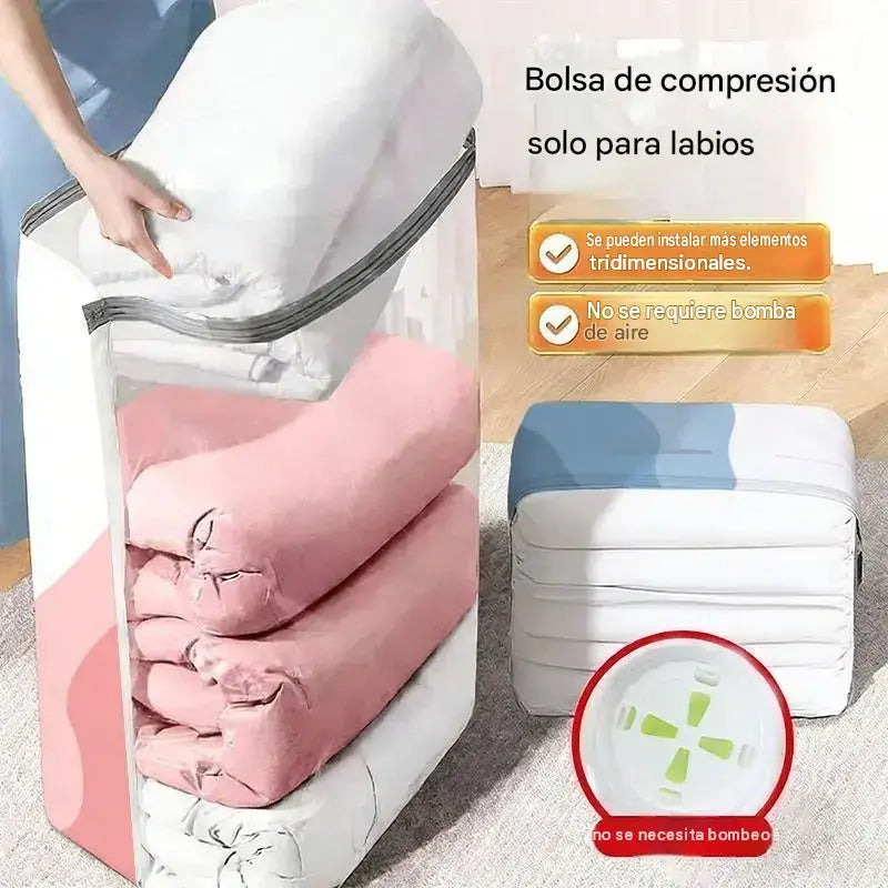 🧳 5 artículos por solo 31 € 💨 Bolsas de almacenamiento al vacío grandes y flexibles: No necesitan bomba de aire, son a prueba de fugas, ideales para ahorrar espacio en tu maleta y en casa ✈️
