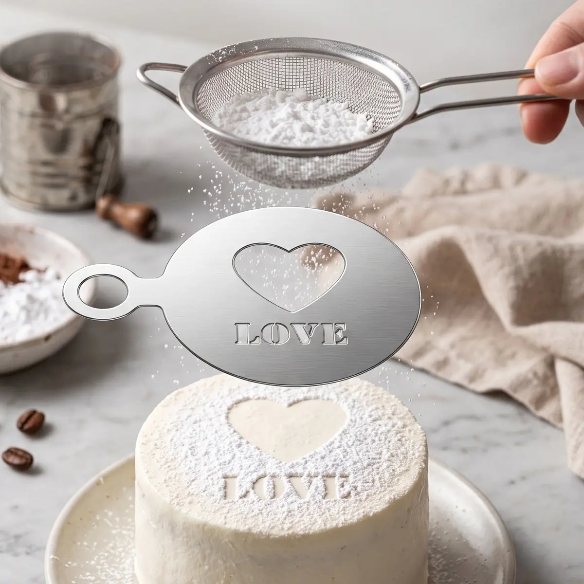 🍵☕Molde creativo para imprimir en café, molde de acero inoxidable 304 para arte latte.