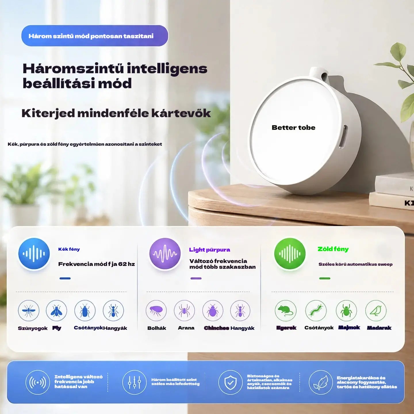🐦 Hordozható ultrahangos madárriasztó | Automatikus galambriasztó, ideális erkélyekre, kertekbe és szabadba
