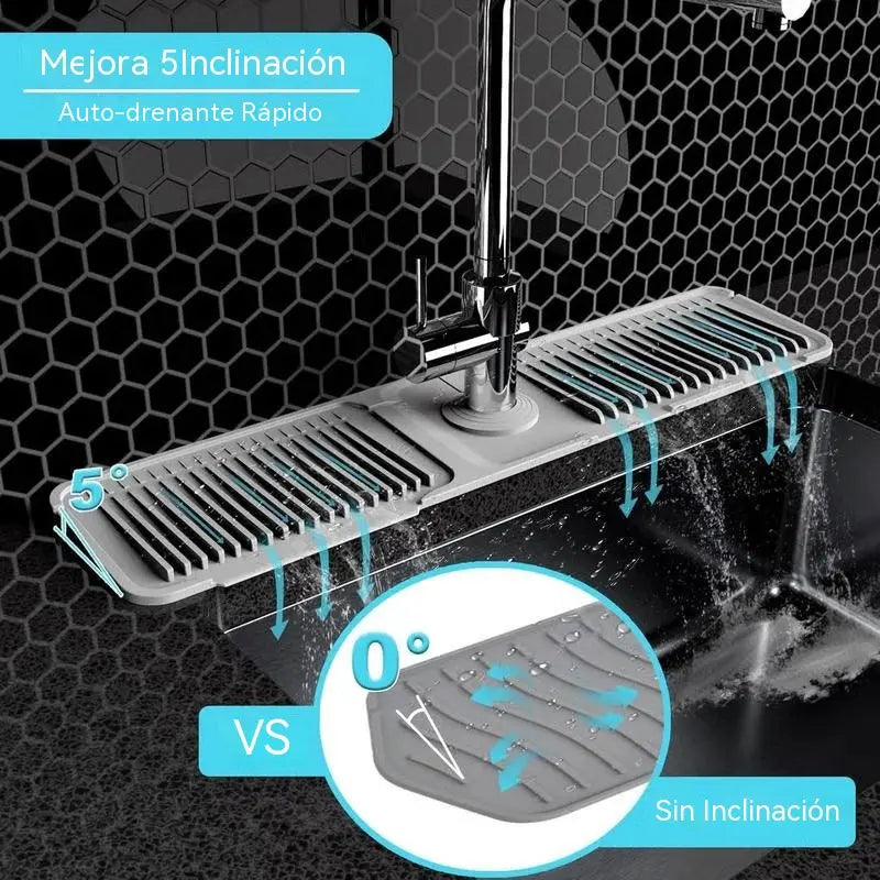 🚰 Bandeja Escurreaguas de Silicona para Grifo | Mantén el Fregadero Ordenado y Seco