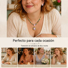 💎 ✨ Conjunto de collar y pendientes de circonita brillante: elegancia atemporal, un regalo perfecto, ideal para bodas, fiestas o como accesorios de lujo para el día a día 💍