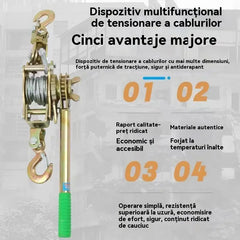 🧰 Cabrestante Extractor de Cable de Acero de 2 Toneladas con 2 Ganchos – ¡Mueve Cargas Pesadas con Menos Esfuerzo!