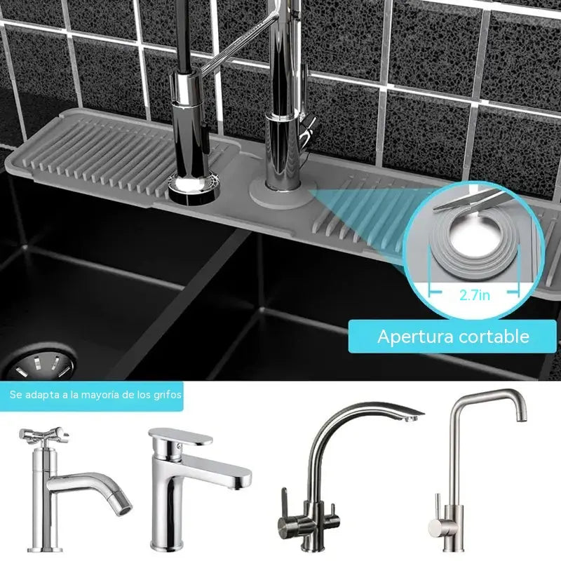 🚰 Bandeja Escurreaguas de Silicona para Grifo | Mantén el Fregadero Ordenado y Seco