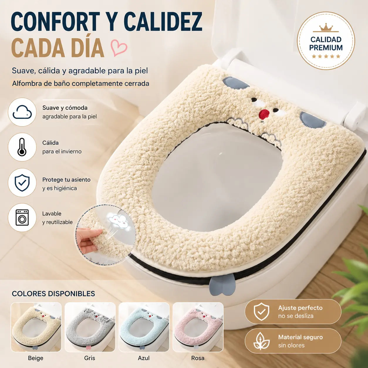 🔥🚽🔥50%OFF🔥🎁Fundas de asiento de inodoro cálidas para el invierno con forro polar