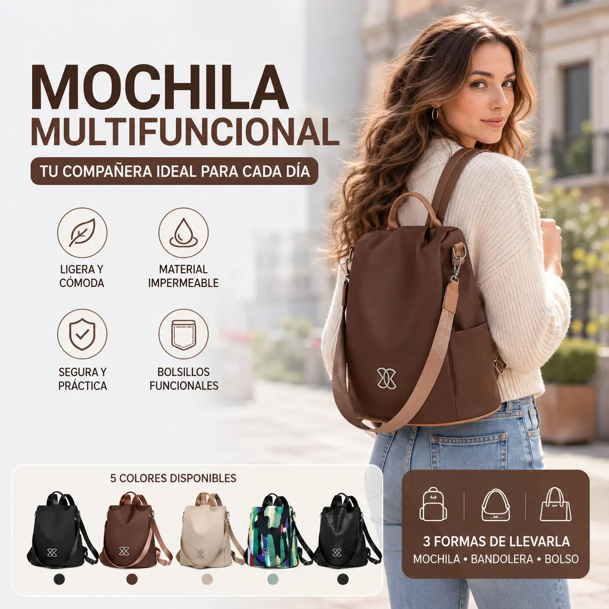🎒 Mochila Ligera e Impermeable de Gran Capacidad ¡50% DTO!