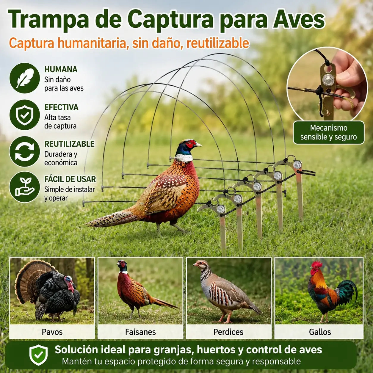 🔥【Compra 5 y llévate 5 gratis】🐦10 Jaulas para pájaros | Diseño mediano, aptas para pollos, patos y otras aves de corral