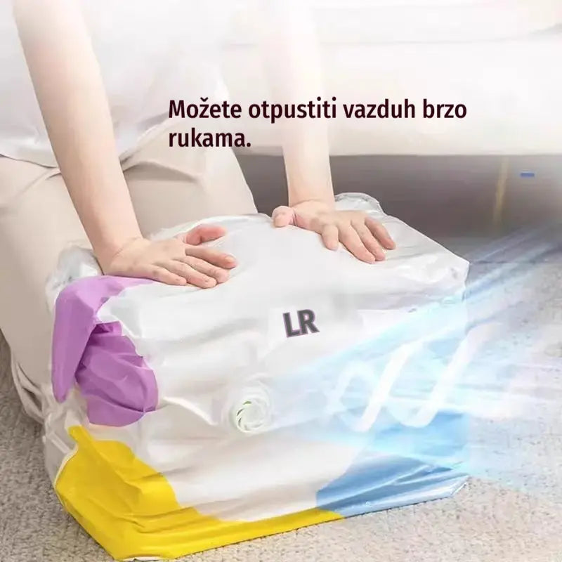 🧳【Set od 5 dijelova 29 eura】💨 Velika, stlačiva vakuumska vrećica za pohranu: nije potrebna pumpa, nepropusna je i idealna za uštedu prostora u koferima i kod kuće ✈️