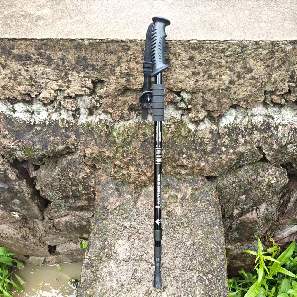 Bastón de trekking ajustable de aleación de aluminio: duradero, con absorción de impactos y ligero