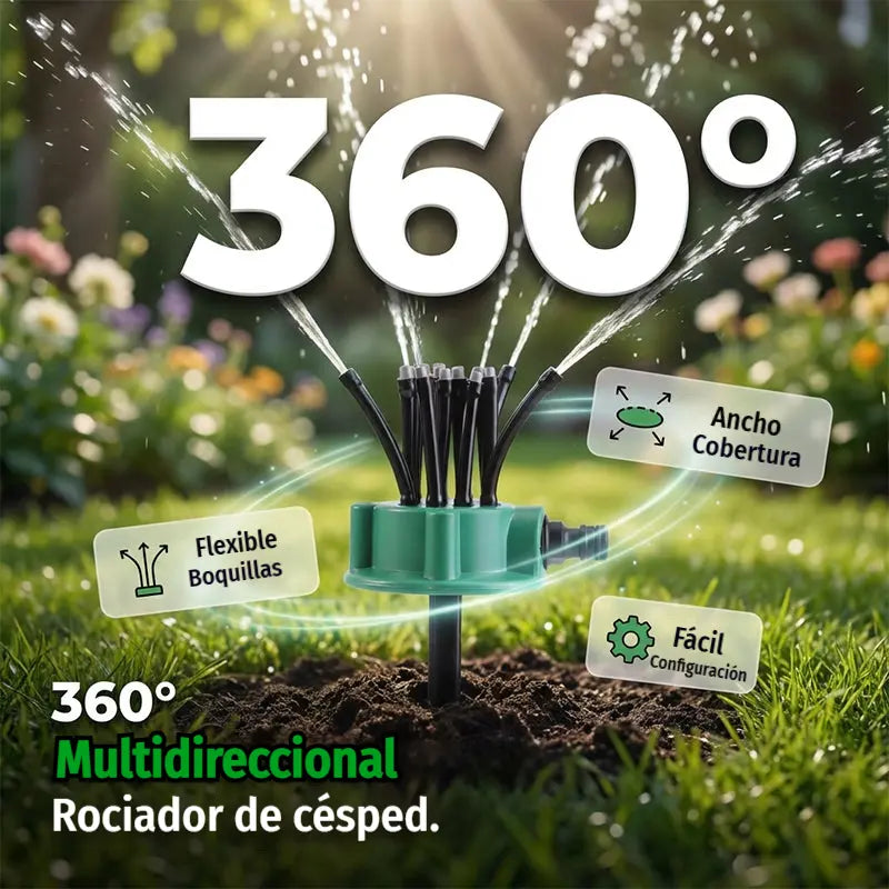 🌿 Aspersor de Jardín 360° Ajustable | Riego Fácil y Preciso para Plantas y Césped 💧
