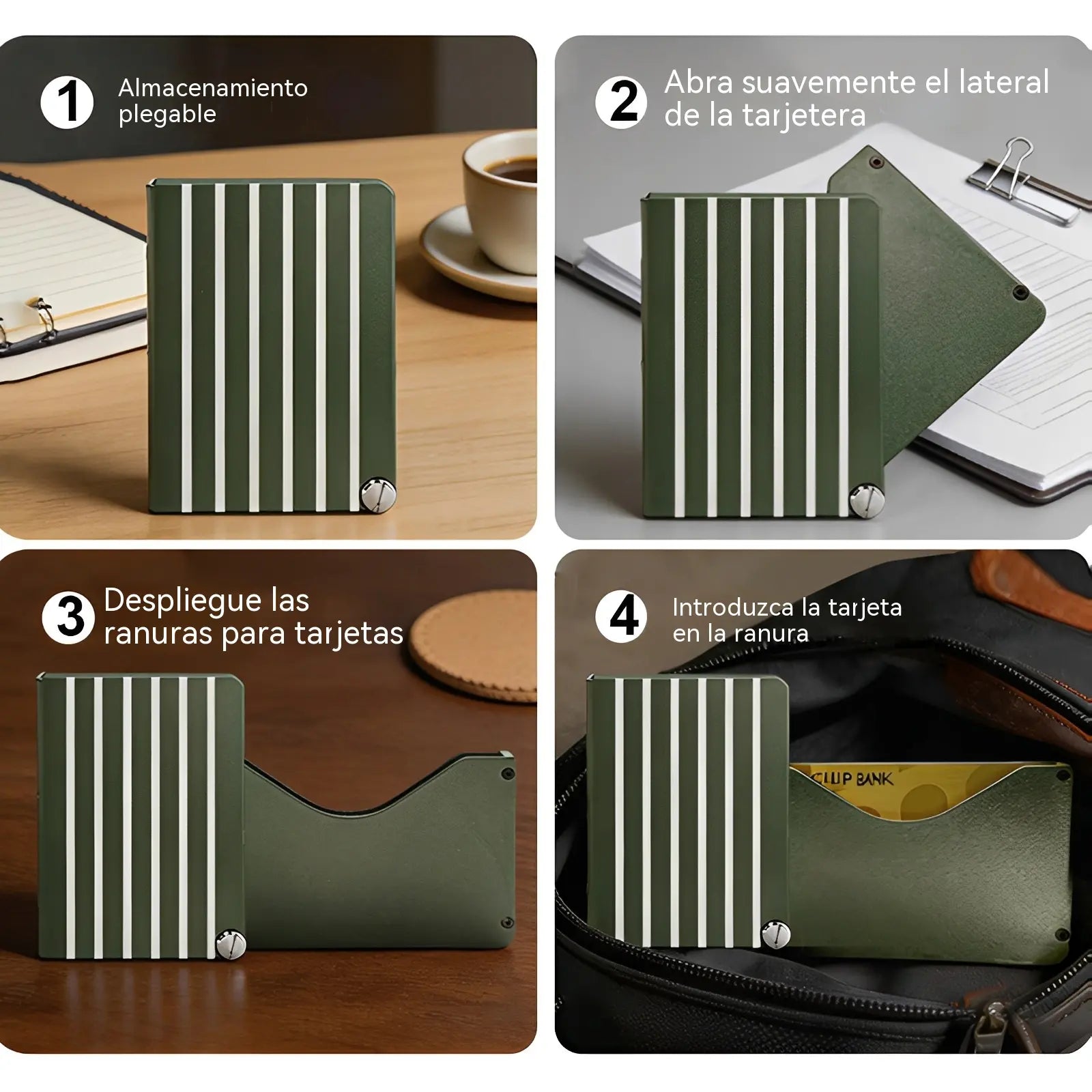 🎖️✨Tarjetero con protección RFID antirrobo, tarjetero metálico, elegante y ligero.