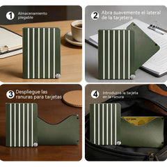 🎖️✨Tarjetero con protección RFID antirrobo, tarjetero metálico, elegante y ligero.