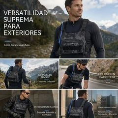 🥳🚴💨 ¡50% DE DESCUENTO! Chaleco de ciclismo con sistema de hidratación integrado: resistente, impermeable, con múltiples bolsillos y correas tácticas. Lleva agua y artículos esenciales con las manos libres: ¡perfecto para rutas largas! 🎒✨