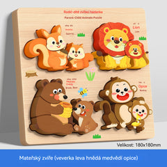 🔥【1 juego de 4 estilos】👧🏻🧩 Rompecabezas 3D de madera Montessori para educación infantil