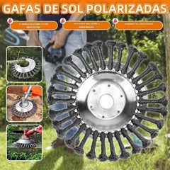 🔥6 pulgadas🔥 Cabezal de Desbroce con Rueda de Alambre de 6" – ¡Elimina las Malas Hierbas Rápido y Fácil!