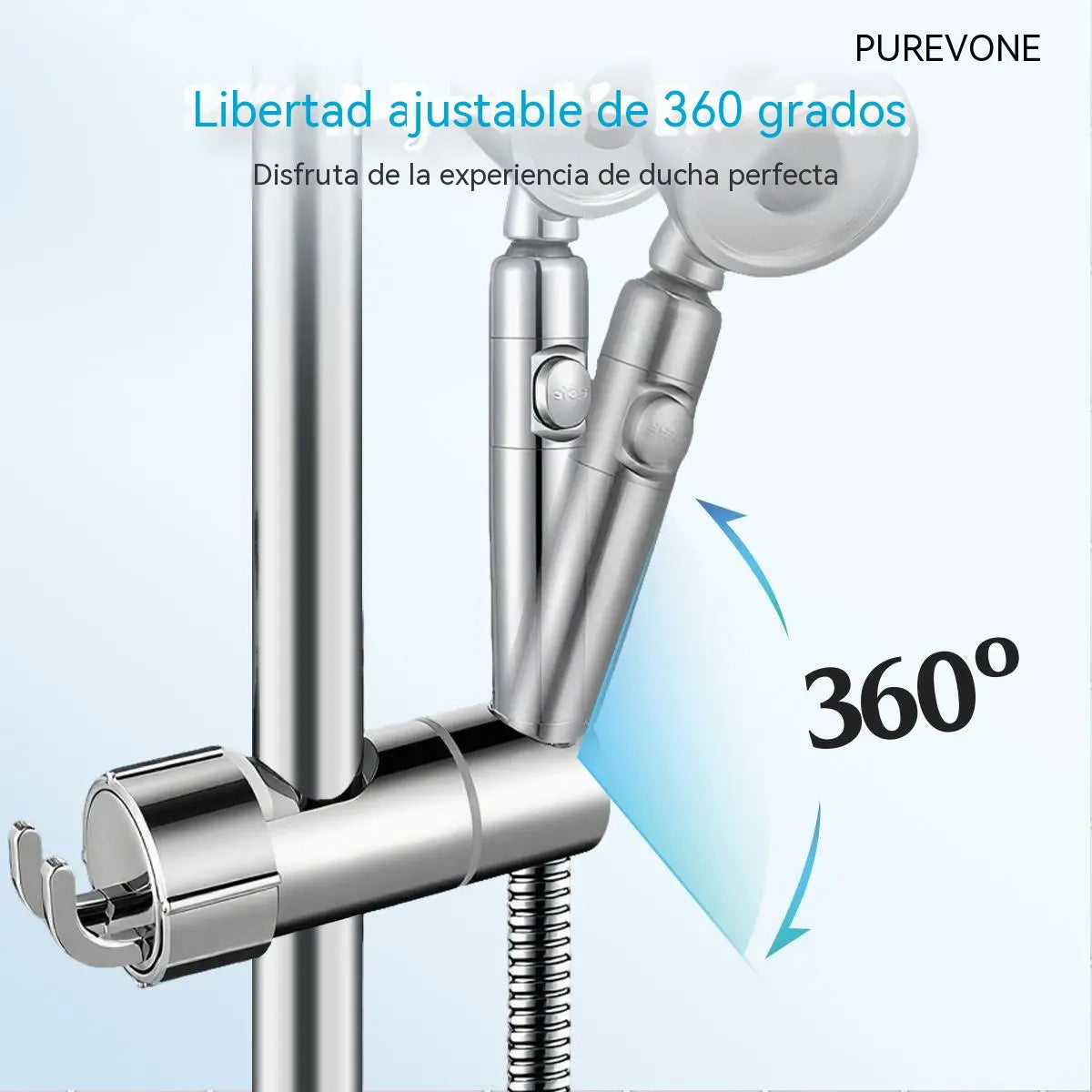 🚿 Soporte Universal para Ducha Sin Taladro｜Instalación en 3 Segundos, Súper Firme y Ajuste Perfecto