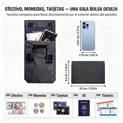 💳✈️ Riñonera Oculta de Viaje para Pasaporte, Dinero y Tarjetas – Monedero de Cintura Portátil y Seguro para Aeropuerto, Ciudad y Aventuras al Aire Libre 🌍
