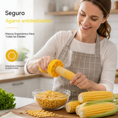 (Paquete de 3) Removedor de granos de maíz: cuchillas de acero inoxidable, mango antideslizante, limpio y eficiente. Elimina los granos de maíz en segundos.
