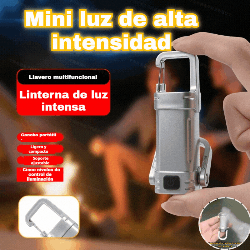 🔦🌙 Linterna LED Potente Multifunción con Luz Lateral, 3 Modos, Batería Externa y Carcasa Metálica Resistente, ¡Ideal para Camping, Trabajo y Emergencias!